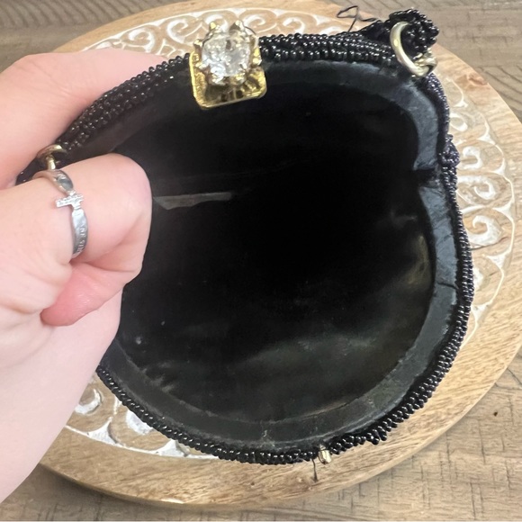 Vintage black beaded small bag - Picture 4 of 6